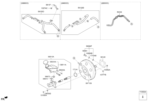 2019 Kia Sorento Brake Master Cylinder & Booster Diagram