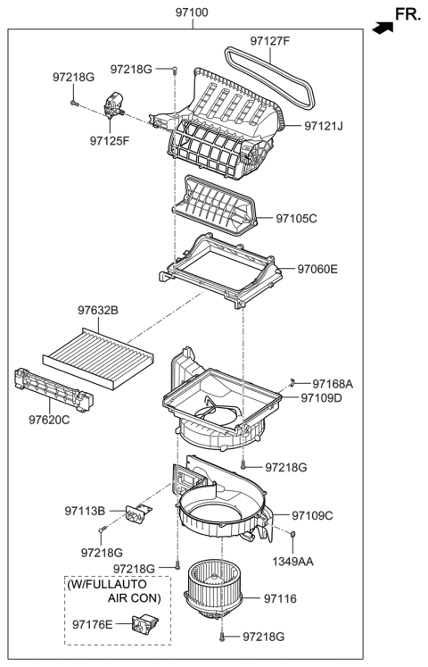 2019 Kia Sorento Blower Unit Diagram for 97100C6120