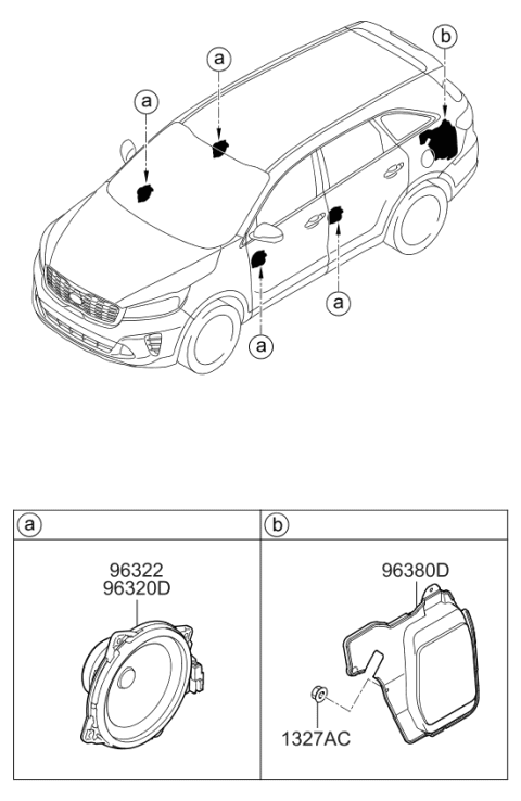 2019 Kia Sorento Speaker Assembly, Right Diagram for 96331C5200