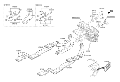 2020 Kia Sorento Heater System-Duct & Hose Diagram