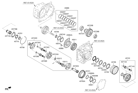 2019 Kia Sorento Bearing-Atm Transfer Diagram for 457383F900