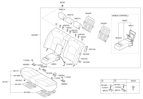 2015 Kia Cadenza Rear Seat Armsest Cup Holder Assembly Diagram for 891913R000BG2