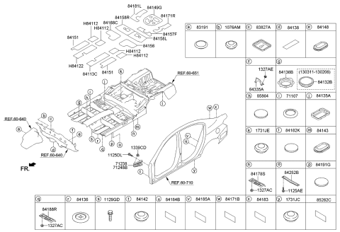 2016 Kia Cadenza Isolation Pad & Floor Covering Diagram 1