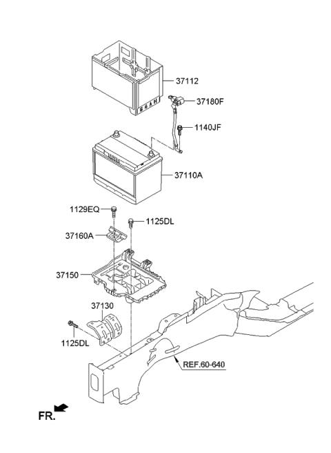2014 Kia Cadenza Tray Assembly-Battery Diagram for 371503R100