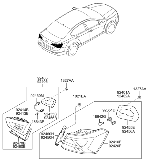 2013 Kia Cadenza Rear Combination Lamp Diagram