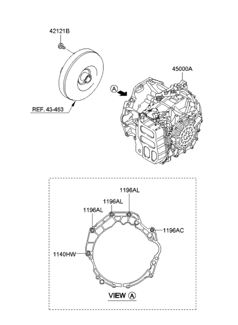 2014 Kia Cadenza Transaxle Assy-Auto Diagram