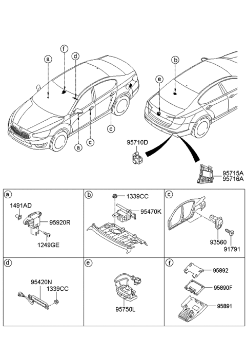 2013 Kia Cadenza Ultrasonic Sensor As Diagram for 957003R500ABP