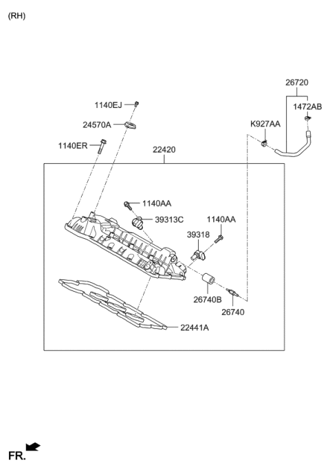 2013 Kia Cadenza Rocker Cover Diagram 2