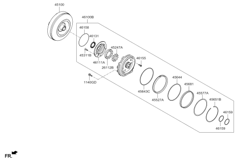 2014 Kia Cadenza Oil Pump & Torque Converter-Auto Diagram