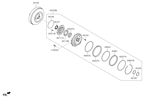 2013 Kia Cadenza Oil Pump & Torque Converter-Auto Diagram