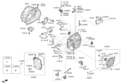 2014 Kia Cadenza Bracket Assembly-Transmission Support Diagram for 452113B070