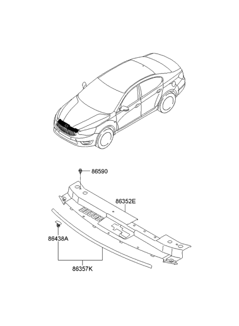 2013 Kia Cadenza Strip Assembly-Front Bumper Diagram for 863573R500