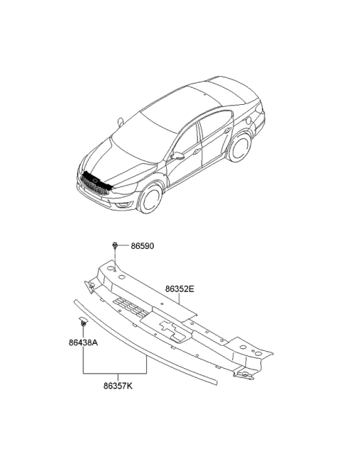 2013 Kia Cadenza Radiator Grille Diagram