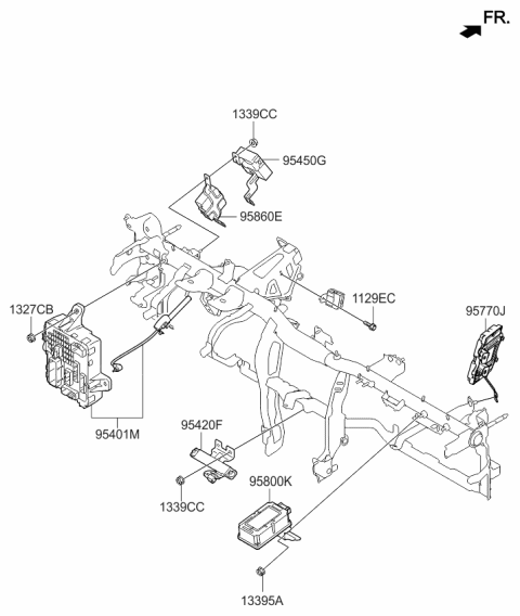 2015 Kia Cadenza Tire Pressure Monitoring Sensor Module Assembly Diagram for 958003R300