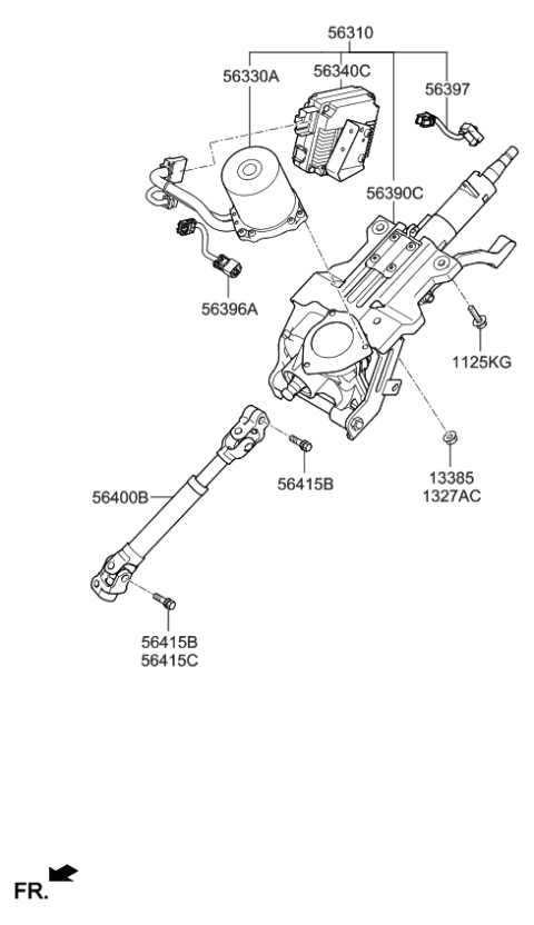 2015 Kia Cadenza Motor Assembly Diagram for 563304M000