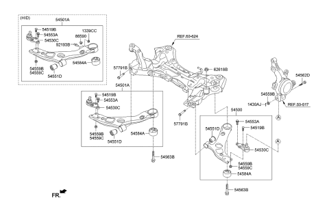 2013 Kia Cadenza Arm Complete-Front Lower Diagram for 545013R200