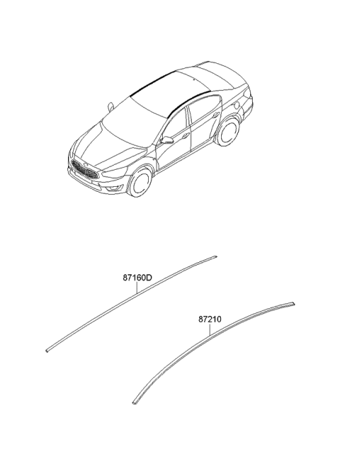2013 Kia Cadenza Moulding Assembly-Roof,LH Diagram for 872103R000