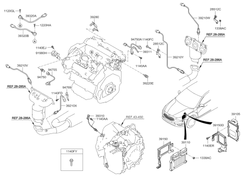 2016 Kia Cadenza Electronic Control Diagram