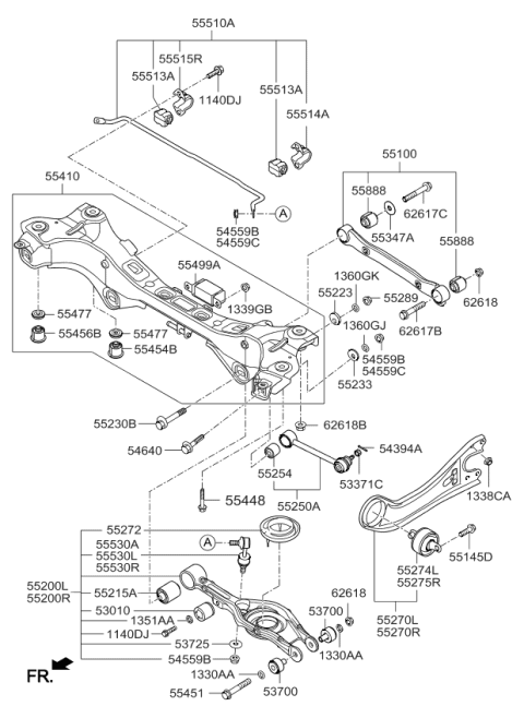 2015 Kia Cadenza Bush-Stabilizer Bar Diagram for 555133N200