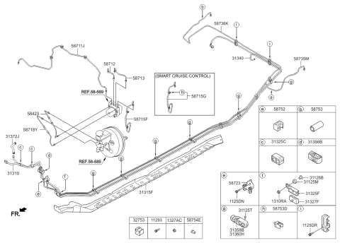 2015 Kia Cadenza Protector-Fuel Line Diagram for 313153V010