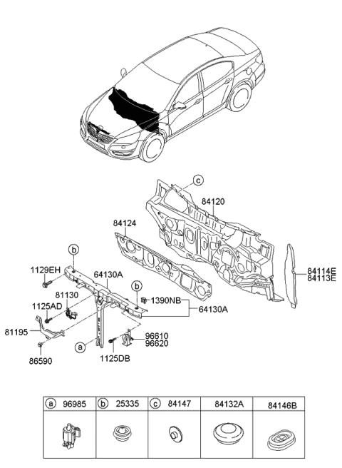 2013 Kia Cadenza Member Assembly-Radiator Diagram for 841913R501