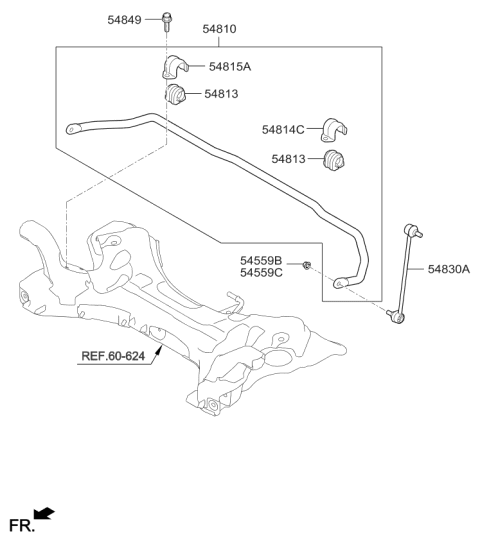 2013 Kia Cadenza Stabilizer Bar-Front Diagram