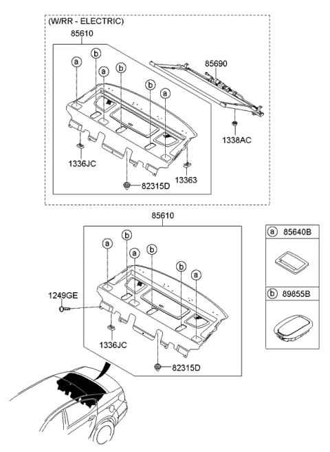 2014 Kia Cadenza Rear Package Tray Diagram