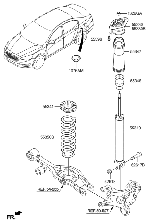 2014 Kia Cadenza Rear Shock Absorber & Spring Diagram