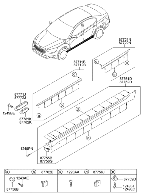 2014 Kia Cadenza GARNISH Assembly-Fender Diagram for 877813R501