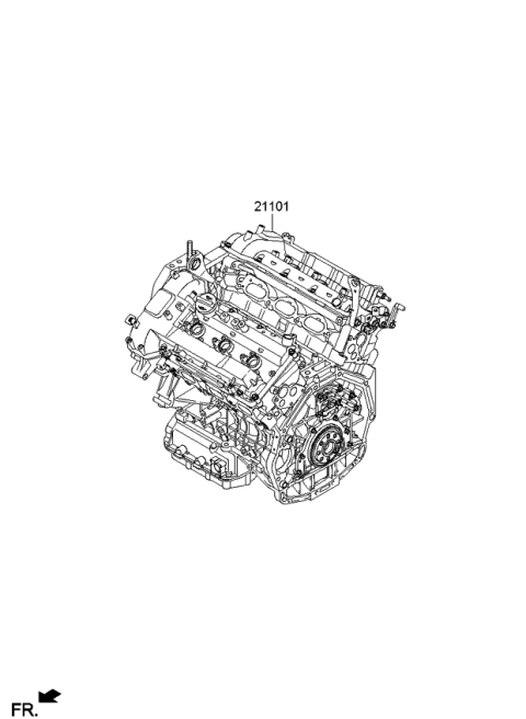 2015 Kia Cadenza Engine Assembly-Sub Diagram for 132W13CS00