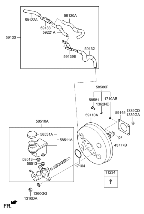 2016 Kia Cadenza Brake Master Cylinder & Booster Diagram