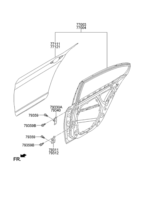 2015 Kia Cadenza Panel-Rear Door Diagram