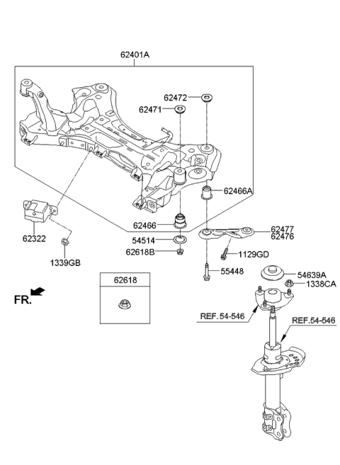 2015 Kia Cadenza Front Suspension Crossmember Diagram