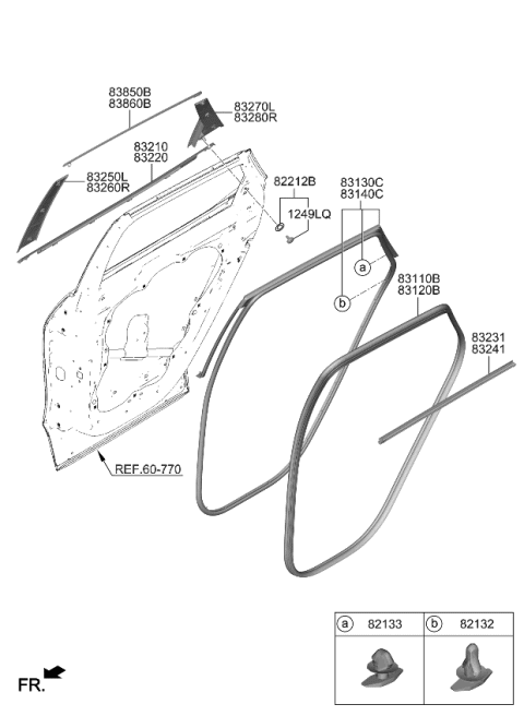 2023 Kia Sportage GARNISH ASSY-RR DR F Diagram for 83250P1010