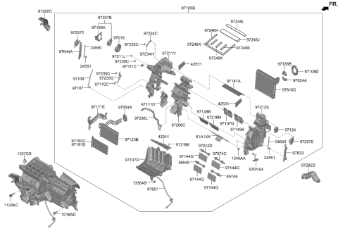 2024 Kia Sportage EVAPORATOR ASSY Diagram for 97139N7001