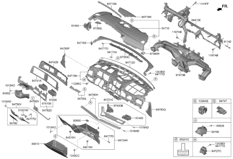 2024 Kia Sportage GRILLE ASSY-CTR SPEA Diagram for 84715DW000WK
