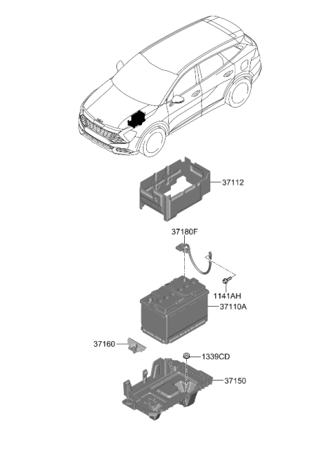 2024 Kia Sportage Battery & Cable Diagram