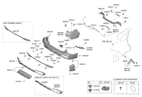 2023 Kia Sportage COVER-RR BUMPER SIDE Diagram for 86656DW000