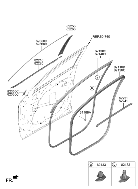 2023 Kia Sportage W/STRIP ASSY-FR DR S Diagram for 82130DW000