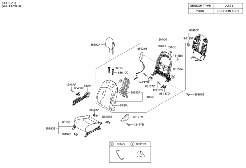 2023 Kia Sportage Gas Seat-Front Diagram 1