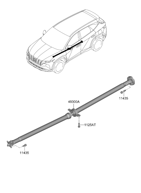 2023 Kia Sportage SHAFT ASSY-PROPELLER Diagram for 49300CW100