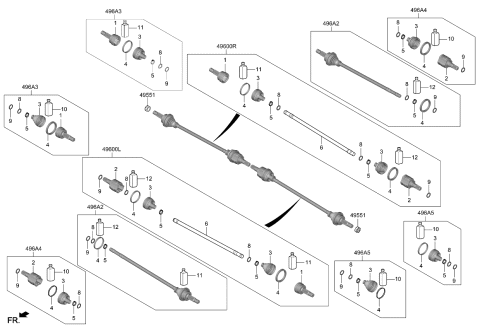 2023 Kia Sportage SHAFT ASSY-DRIVE RR Diagram for 49601CW000