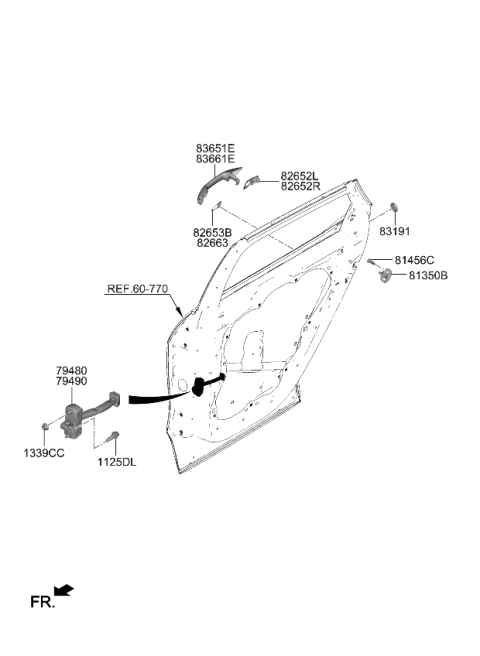 2024 Kia Sportage HANDLE-REAR DOOR OUT Diagram for 83651DW000