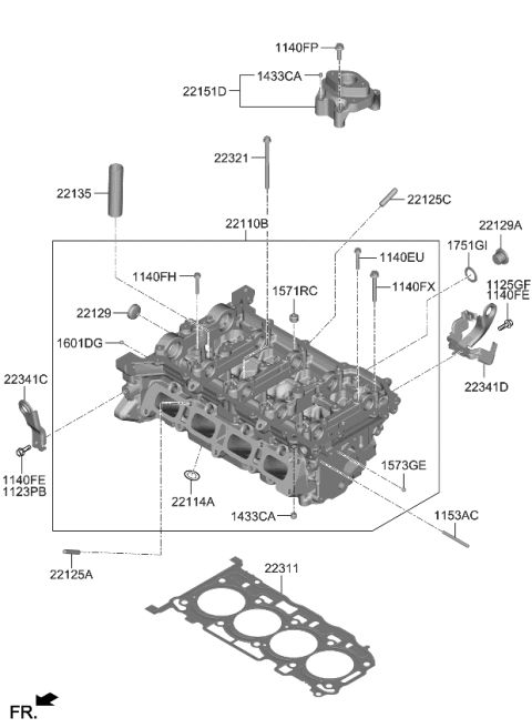 2023 Kia Sportage Gas Cylinder Head Diagram