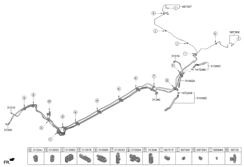 2024 Kia Sportage HOSE ASSY-CANISTER Diagram for 31348N9010