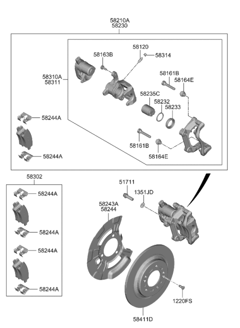2024 Kia Sportage Rear Wheel Brake Diagram