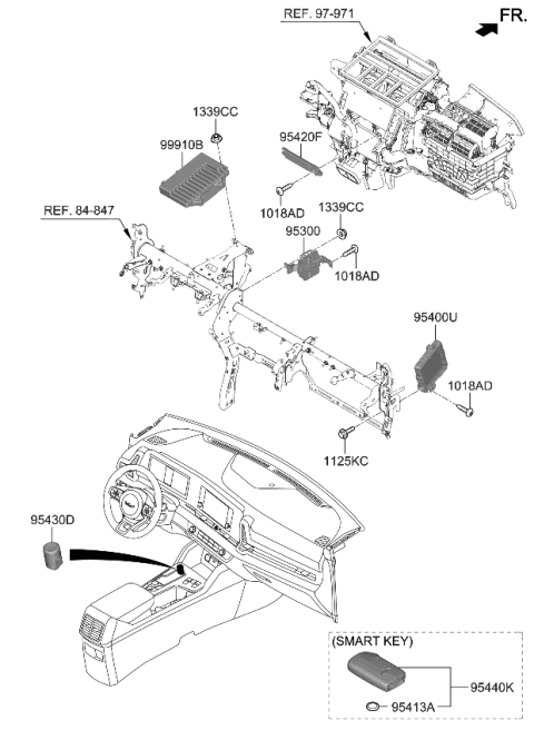 2023 Kia Sportage FOB-SMART KEY Diagram for 95440P1400