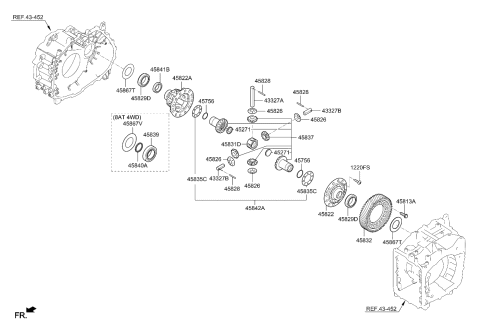 2023 Kia Sportage Bearing-Taper Roller Diagram for 458294G600