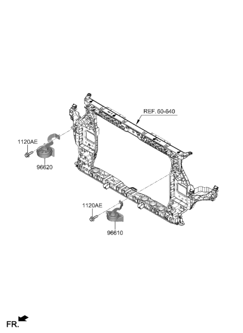 2024 Kia Sportage HORN ASSY-HIGH PITCH Diagram for 96621P1000