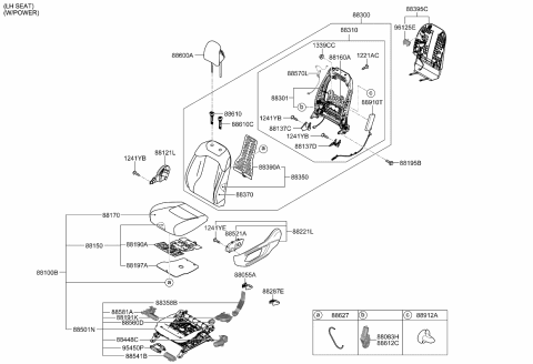 2023 Kia Sportage SIDE A/BAG MODULE-FR Diagram for 80610DW050
